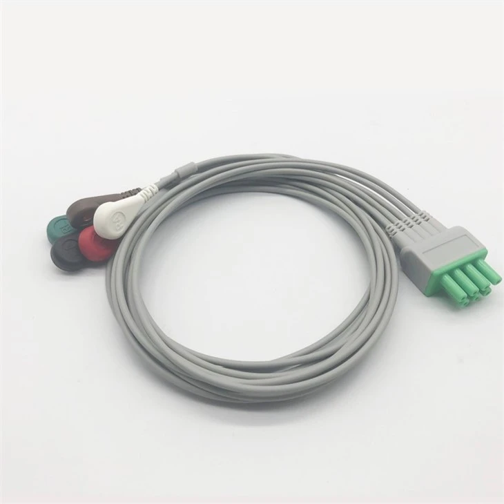 3 Lead Wires Ecg Cable Compatible For Mindray Telemetry Snap,AHA